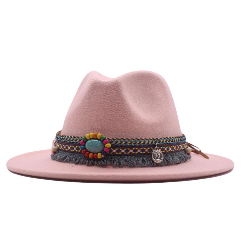 eBay New Woolen Top Hat Women's Minority Style Retro Flat-brimmed Jazz Hat