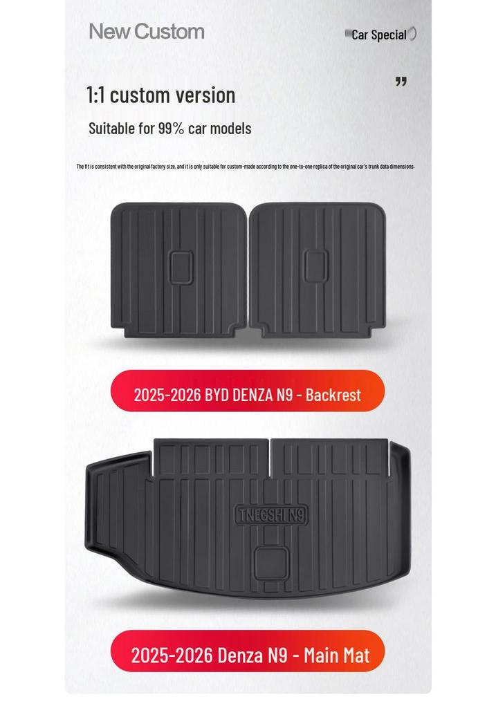 Denza N9 Trunk Mat Special Accessories: TPE Interior Car Decoration Tail Box Mat