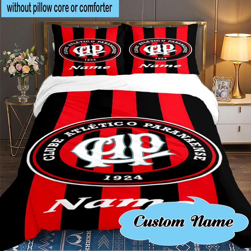 Custom Name Cap Logo Design Bedding Set 3pcs, Bedding Set Including 1pc Duvet Cover And 2pcs Pillowcases for Bedroom, Dormitory Gift