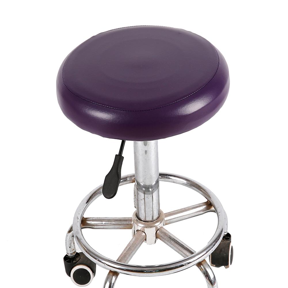 Elastic PU Leather Round Stool Chair Cover Waterproof Pump Chair Protector Bar Beauty Salon Small Round Seat Cushion Sleeves