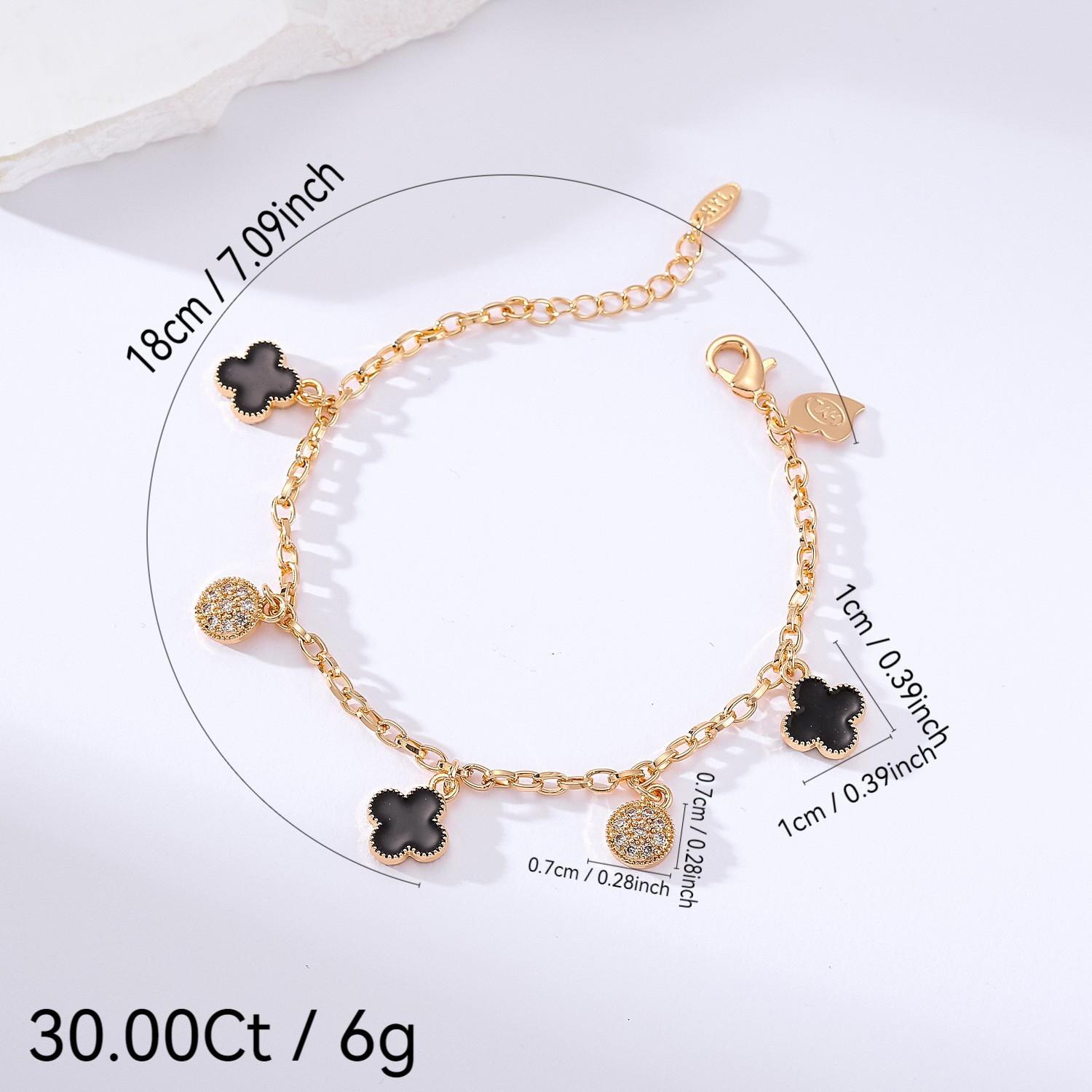 

Four-leaf Clover Bracelet with Double Chain High-end Luxury Jewelry