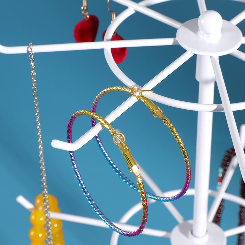 Metal Double-Layer Jewelry Display Stand Necklace Bracelet String Hanger Hair Accessories Rack Jewelry Storage Organizer