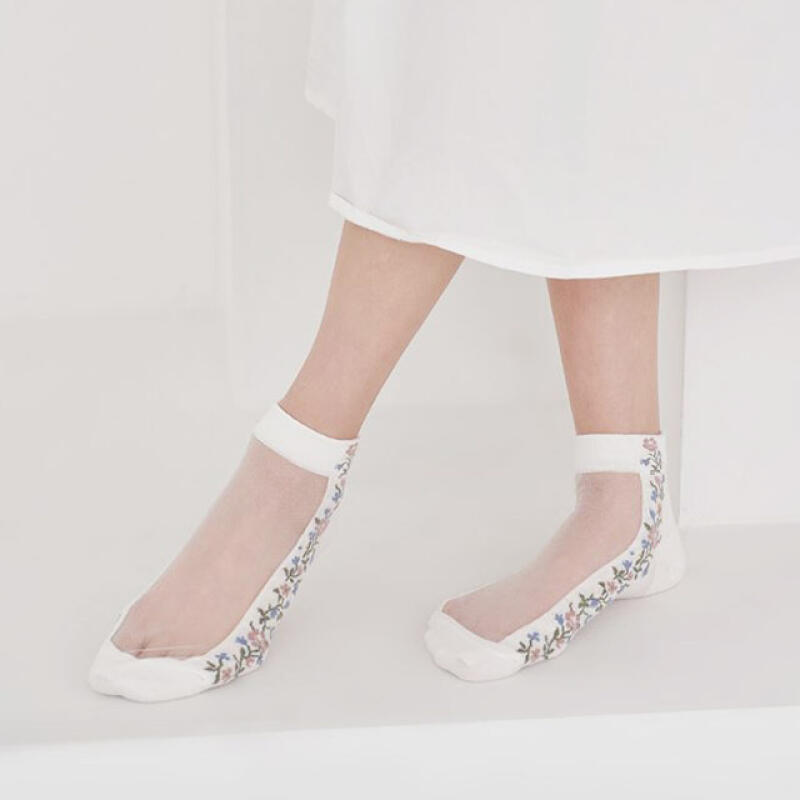 Tiji short-sleeved see-through socks set of 4 Navy