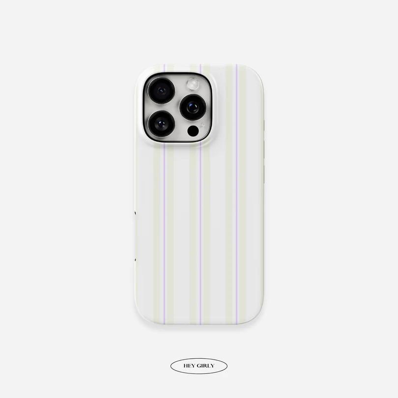 

Кремово-сиреневый полосатый чехол для телефона для iPhone 17 16e 16 15 14 13 12 11 X XS XR XSMAX 7 8 Air Pro Max Plus Роскошный двухслойный iPhone 11