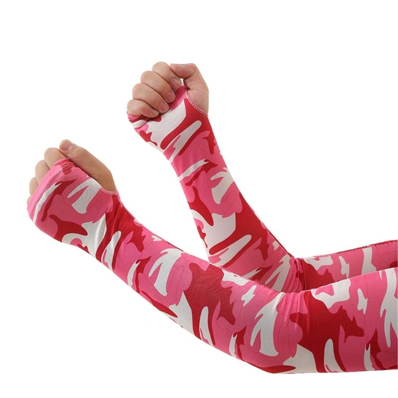 Camouflage Cooling Arm Sleeves All Age Sun Protective Arm Covers Outdoor Activity Ice Silk Arm Protectors for Cycling