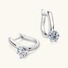 Silvere Glam Best-selling, Fashionable And Versatile Classic Six-prong Moissanite Earrings With Ear Buckles And Simple Silver Earrings