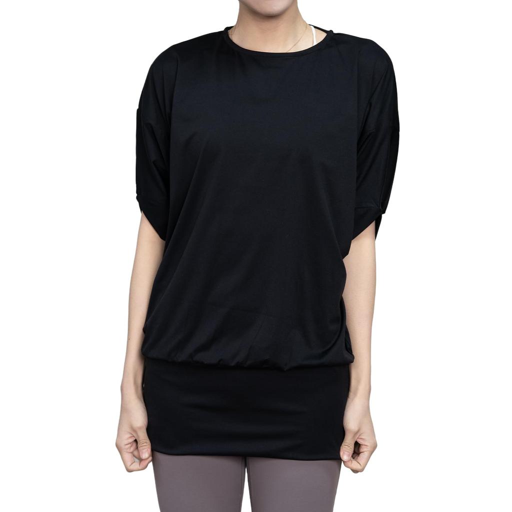 Yoga Dolman Sleeve Yoga Wear for Loose Fit Body Longer Short Sweat Quick UV Cute [iito.seasons] Women, Top, Covering, Length, Sleeve, Sports, Fitness,