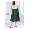 Women's Linen-Blend Wide Leg Pants, Elastic Waist Casual Culottes With Drawstring