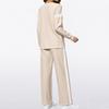 Women's Fashion Casual Long-Sleeve Solid Color Blocked Hoodie And Wide-Leg Pants Two-Piece Set