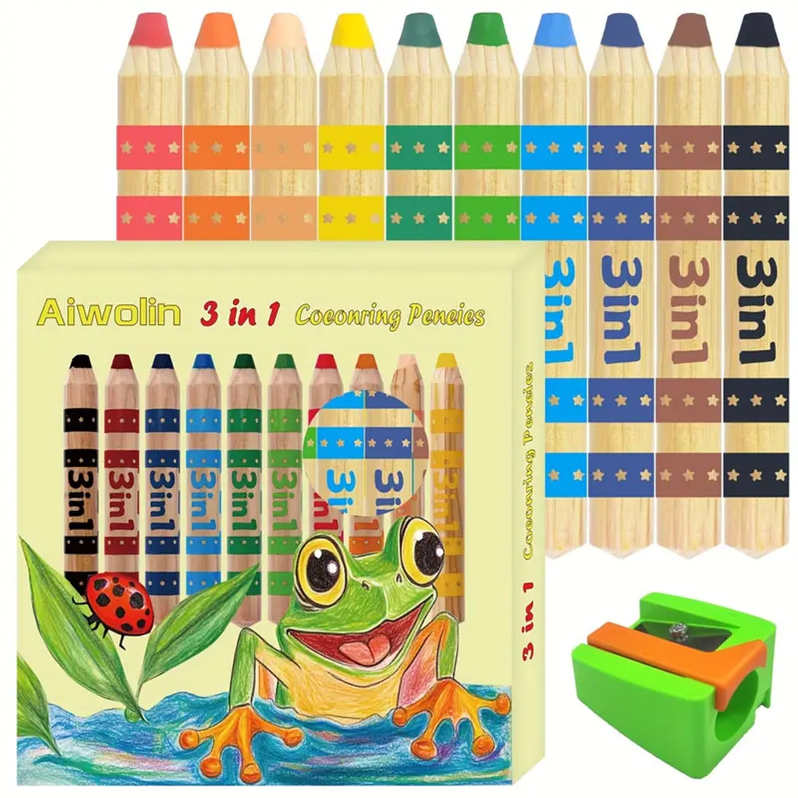 

Ccfoud Colored Watercolor and Crayons in Highly Colored Pencils for and 10-Color 3-in-1 Set Pencils, Pencils, One. Kids, Adults, Beginners.