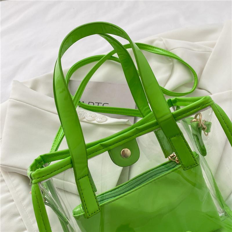 Borsa in PVC Trasparente Gelatina Borsa da Spiaggia Borsa a Shopper Impermeabile Trasparente Borsa a Spalla