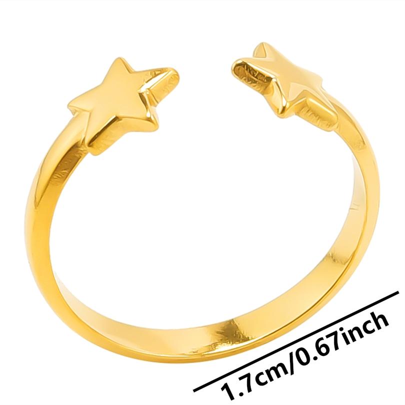 Bague 18k Gold Plated Open Adjustable Stainless Steel Rings For Women Men Accessories Cross Shell Plant Leaf Ring Finger Jewelry