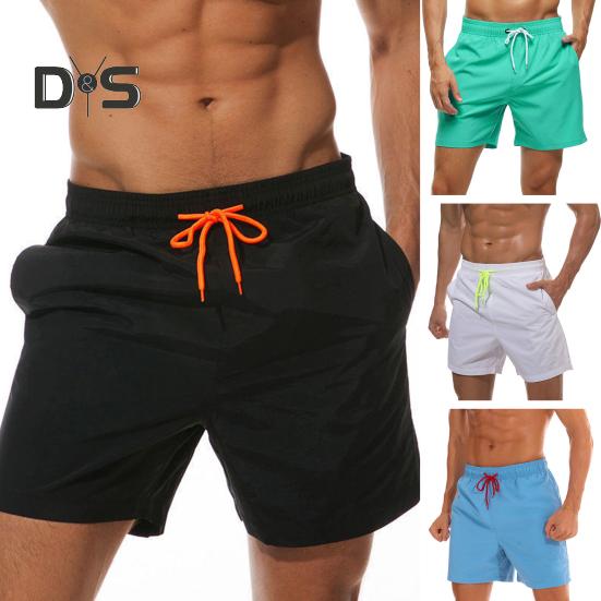 Pantaloni Scurți de Plajă pentru Bărbați Talie cu Șnur Ajustabili Croială Lejeră Pantaloni Casual cu Buzunare Culoare Solidă Pantaloni Versatili pentru Purtare Zilnică