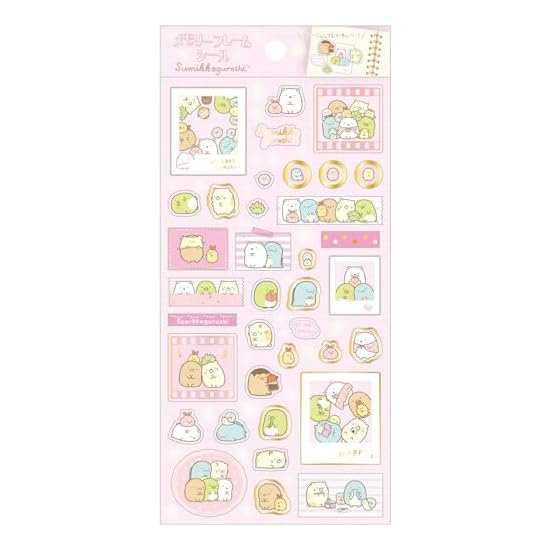 San-X Sumikko Gurashi Memory Frame Stickers Pink SE61204 Size: H17.5×W9×Dcm