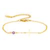 Trendy Jesus Cross Birthstone Charms Bracelet Stainless Steel 12 Birth Month Bracelets for Women Girls Jewelry Birthday Gifts