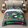 Halloween Theme Custom Text Or Name 3Pcs Bedding Set 1 Flat Sheet & 2 Pillowcases Personalized Home Bedding