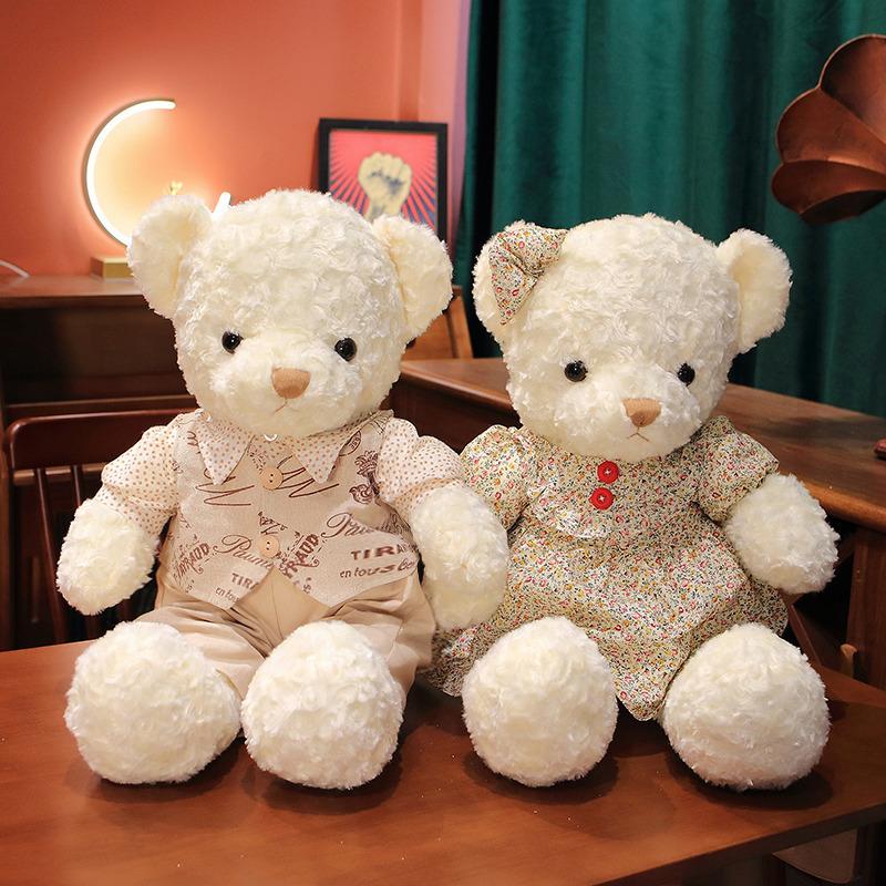 Cute Couple Bear A Pair Of Dolls Plush Teddy Bear Hug Bear Doll Girlfriend Wedding Doll