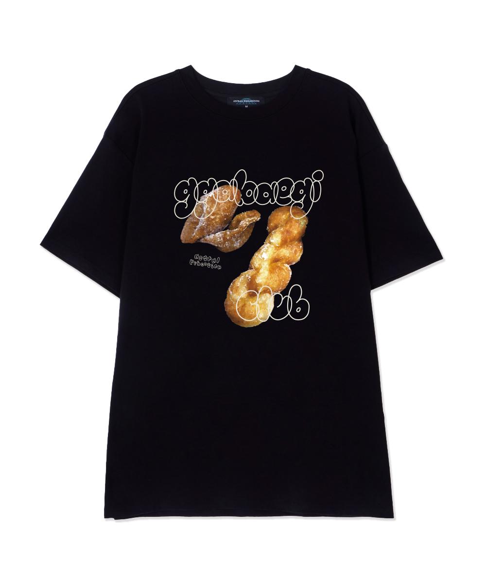 Astral Projection Glutinous Rice Twist Supima Cotton Round Neck Short Sleeve T-Shirt_Black Xl