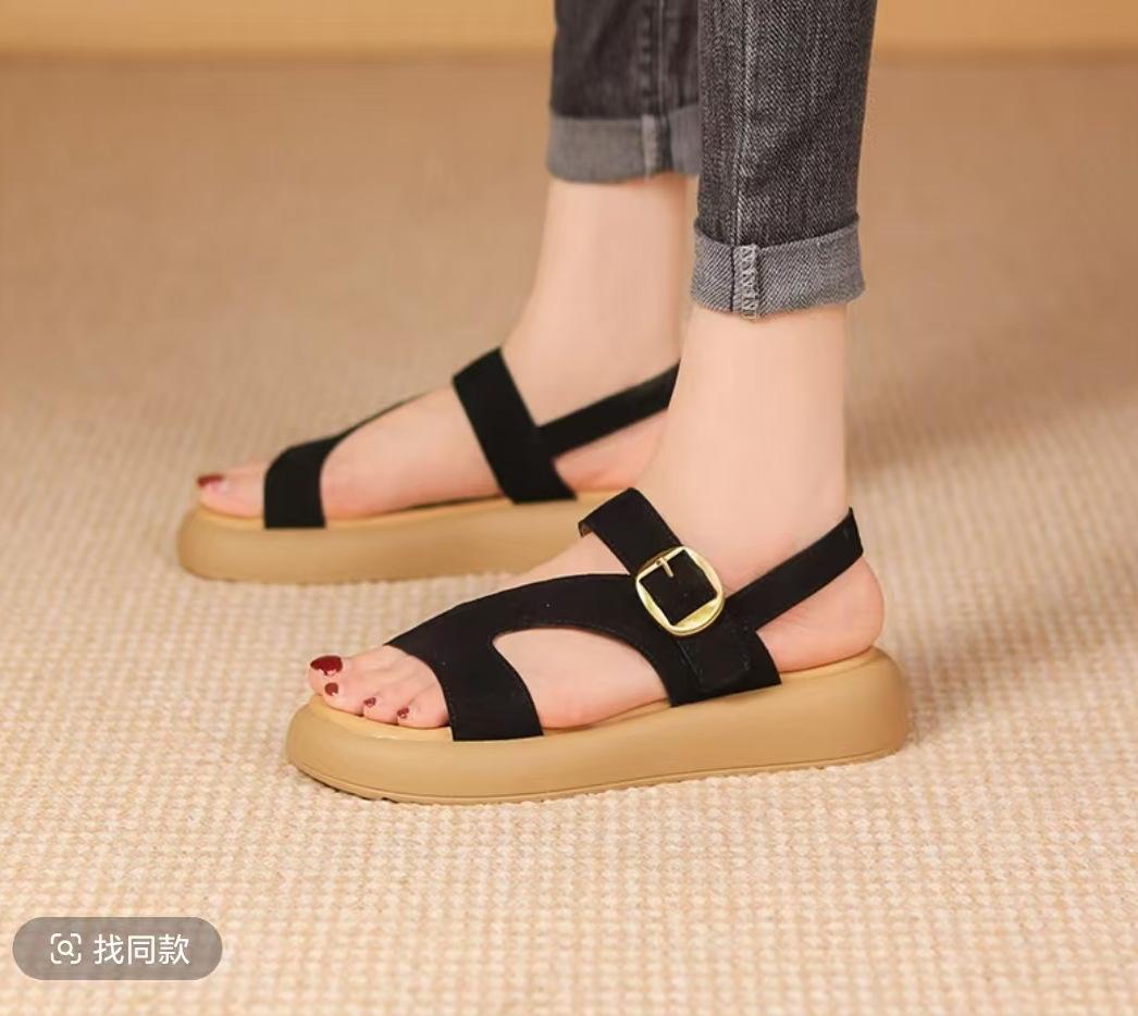 

Сандалии на одном ремешке женские модели 2025 новая летняя обувь с открытым носком пляжные на мягкой подошве удобные и красивые шлепанцы Birkencool 40