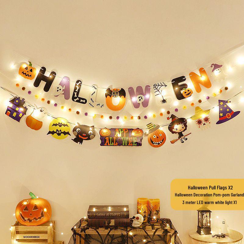 Halloween Hanging Decor: Flags, Flowers, and Ornaments for a Spooky Atmosphere