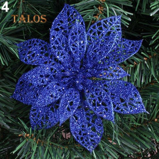 6'' Decorazione per feste di matrimonio cava Fiori di Natale Decorazioni per alberi di Natale Accessori per stelle di Natale