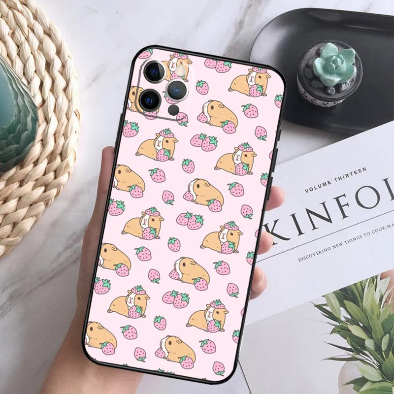 Cute Cartoon Guinea Pig Phone Case For iPhone 16 Pro 11 12 13 14 15 Pro Max Mini XS X XR 7 8 16 Plus Cover Coque