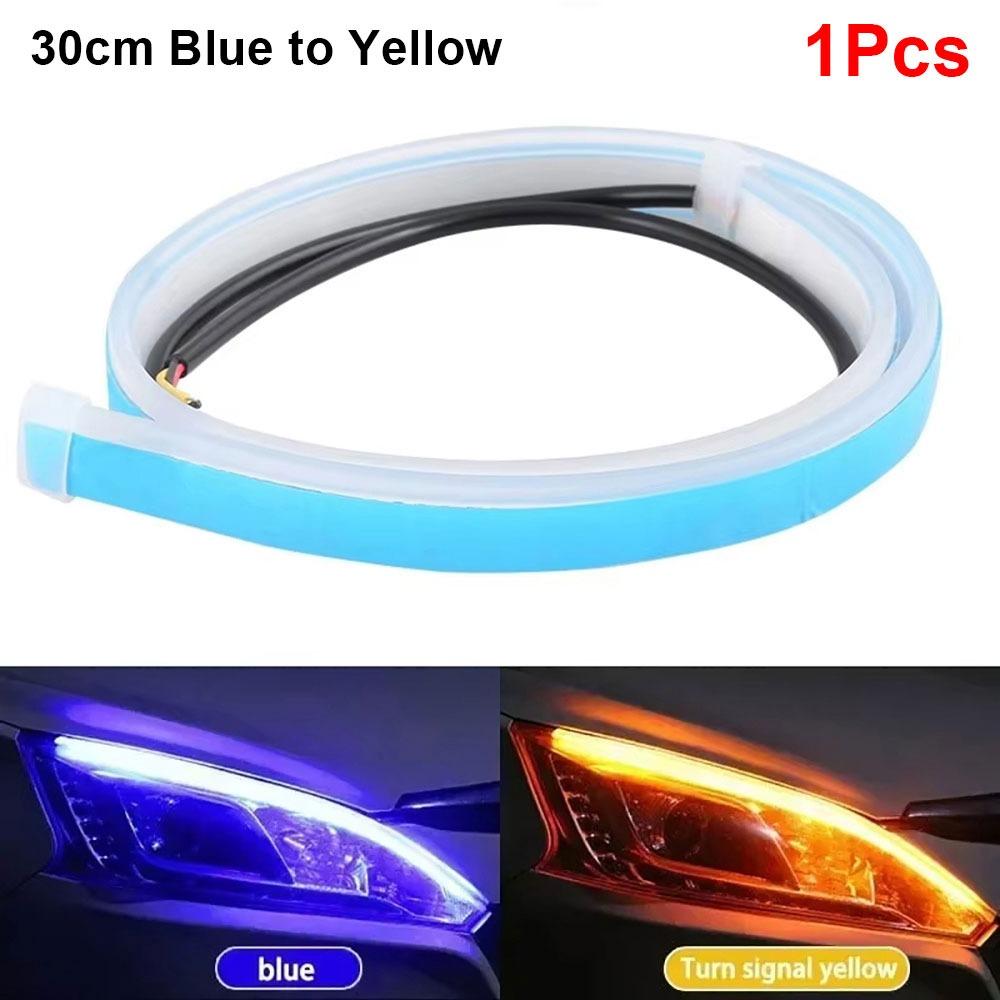 1/2Pcs 30cm DRL LED Strip RGB Turn Signal Durable Auto Headlights