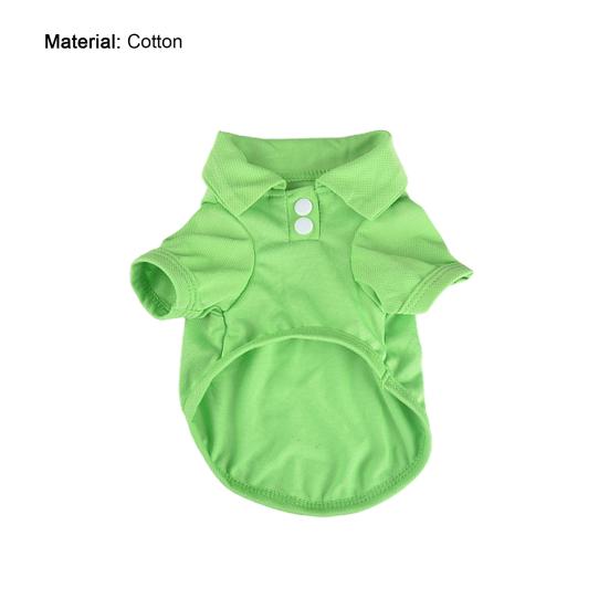 Pet Shirt Lapel Design Sweat-absorbent Solid Color Dog Two-legged T-shirt for Summer