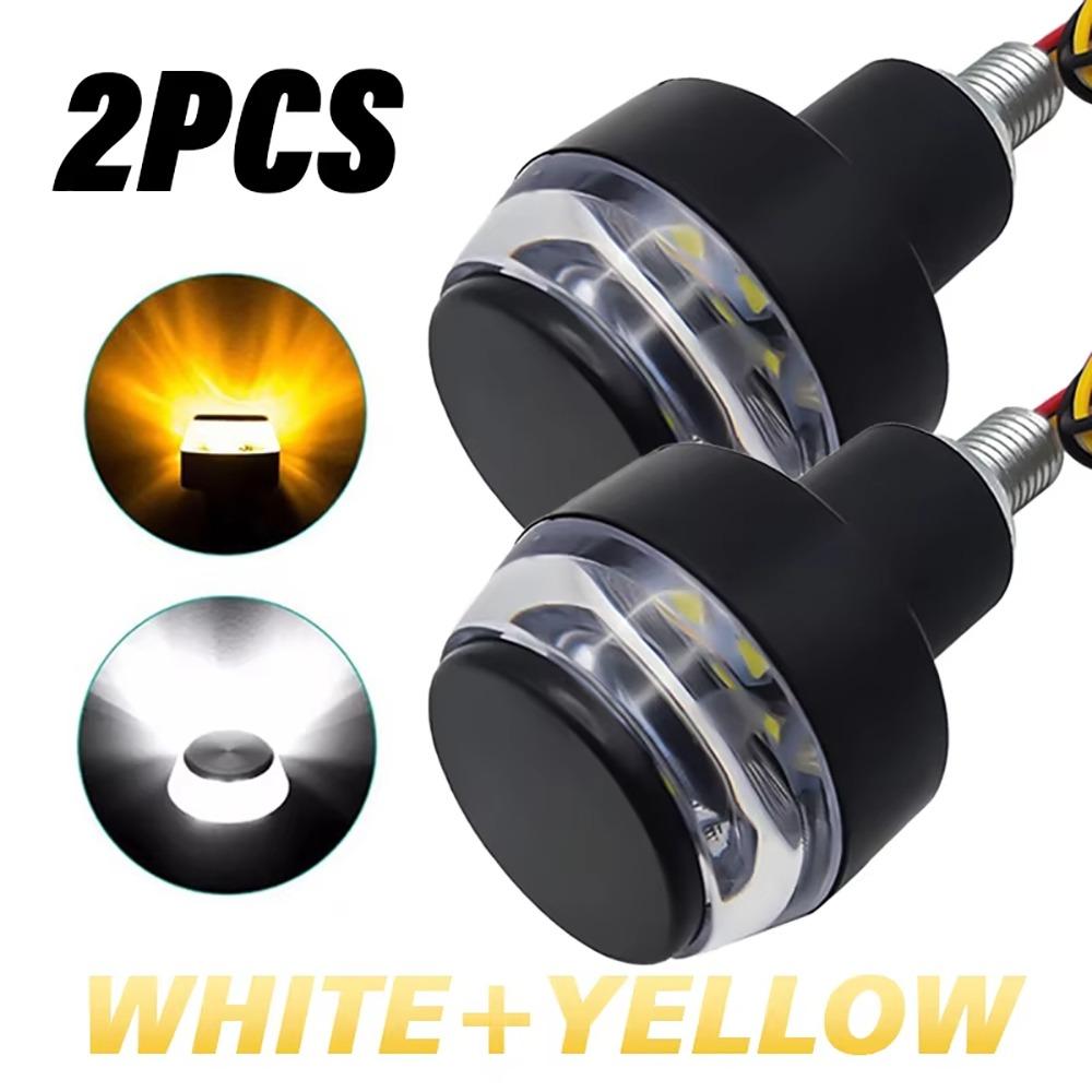 1/2Pcs New 12V Motorcycle Turn Signals 22mm Flashing Corner Lamp Handle Bar LED Light for Moto Handle Bar