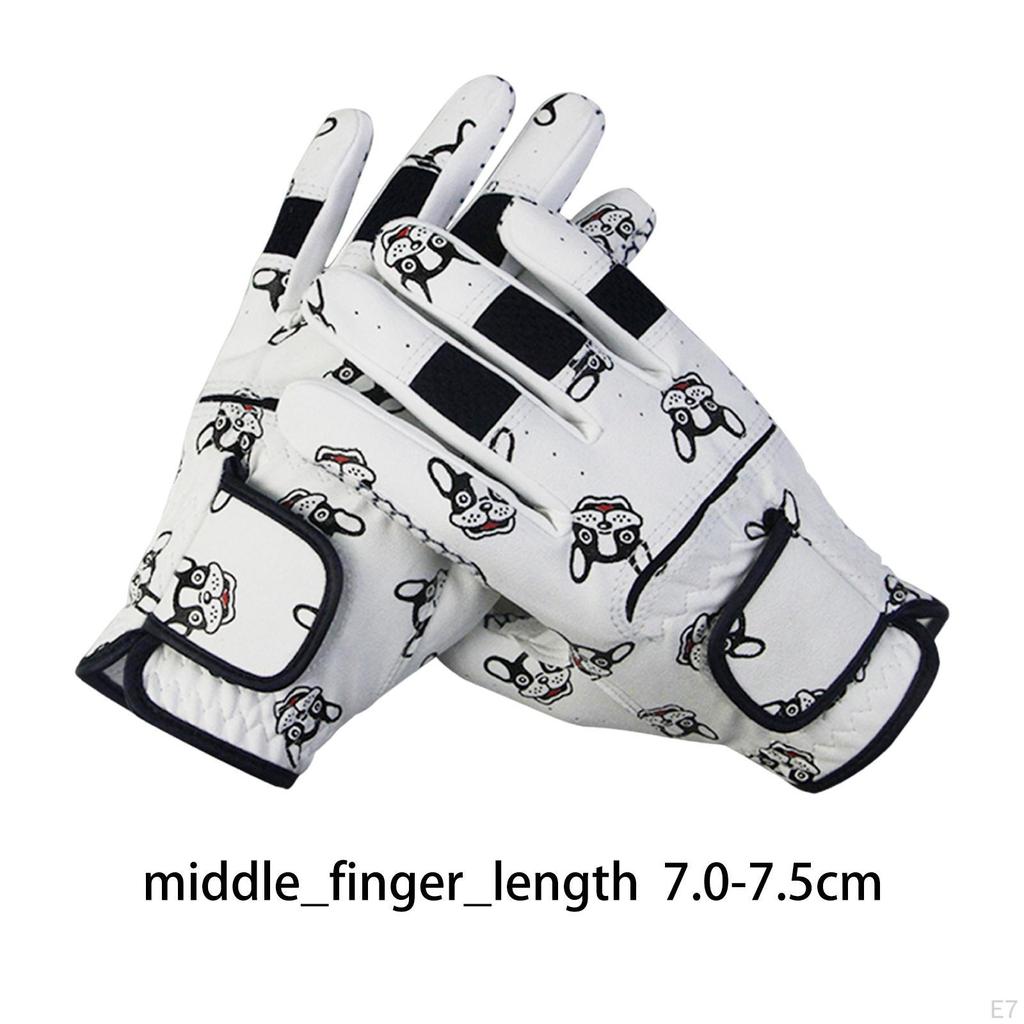 2 Pieces Golf Glove for Children Accessories Quick Dry Comfortable Breathable PU Mesh Multipurpose