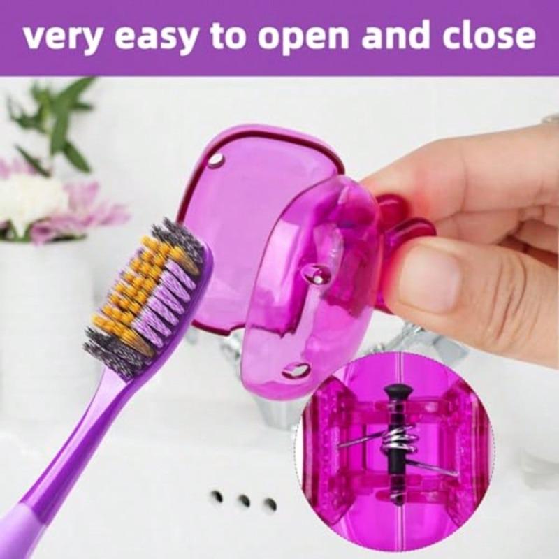 Travel Toothbrush Head Covers Toothbrush Protector Cap Brush Pod Case Protective Portable Plastic Clip For Household Travel