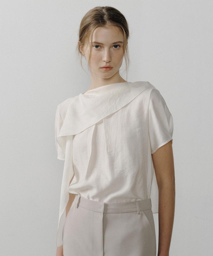 OCTETTE Mousse Wrinkle Blouse_Cream