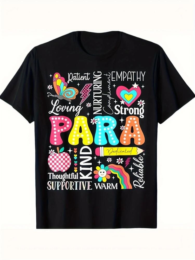 

Soft Cotton Men039;s T-Shirt | Colorful 034;Para034; Graphic Design Comfortable Round Unisex T-Shirt M