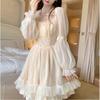 Lolita Kawaii Kleid Frauen Casual Langarm Vintage Y2k Mini Kleid Weiblichen Japanischen Stil Einteiliges Kleid Koreanische Herbst