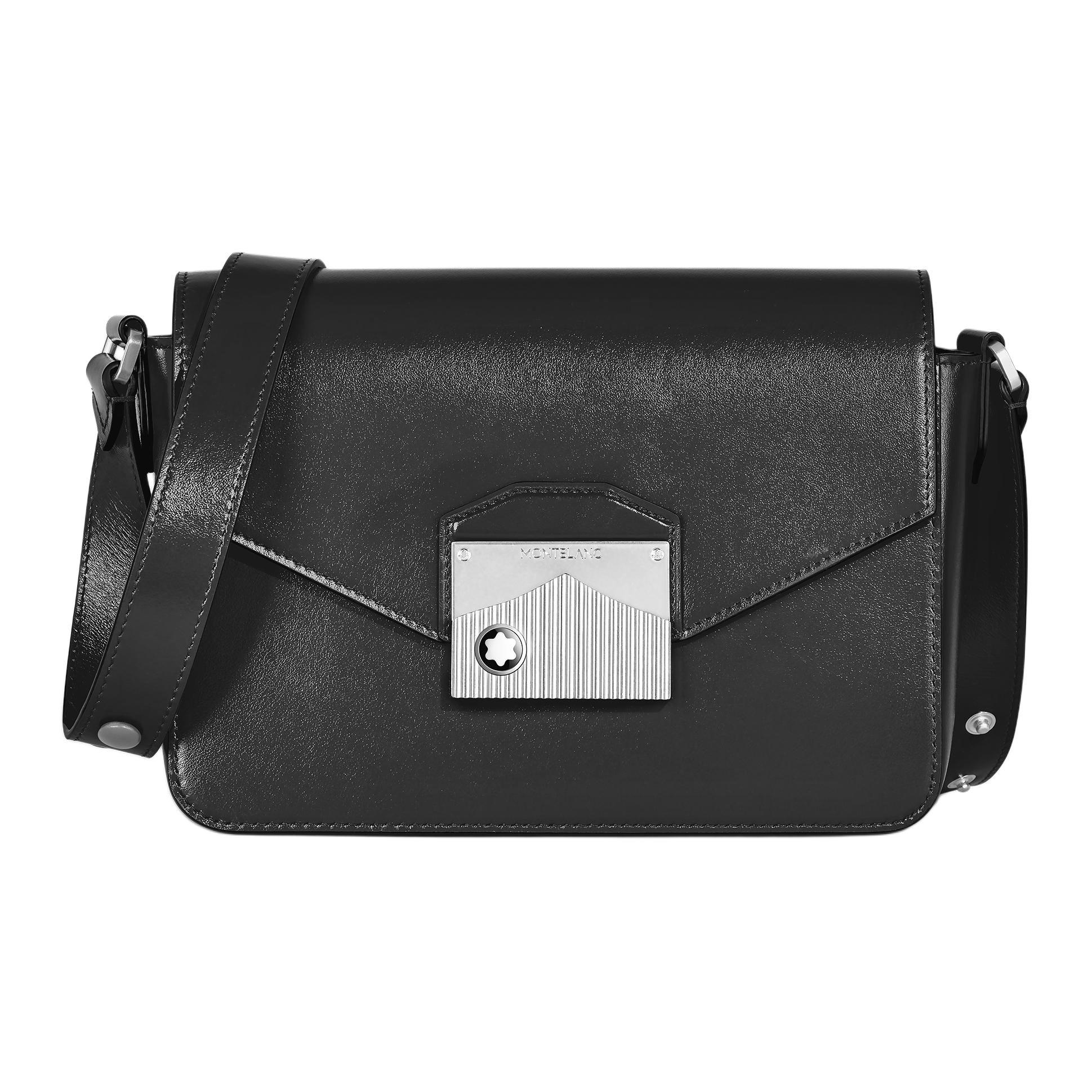 

Montblanc Meisterstück Adjustable Shoulder Strap Button Closure Full Grain Leather Messenger Bag Men Messenger Bag Black 198774 Basic Set (Bag+Dust Bag)