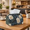 1pc Elegant Botanical Tissue Box - Multi-functional Napkin Dispenser, Two Sizes Available Made of Durable Polyester, Decorated with Peony Fern, Suitab