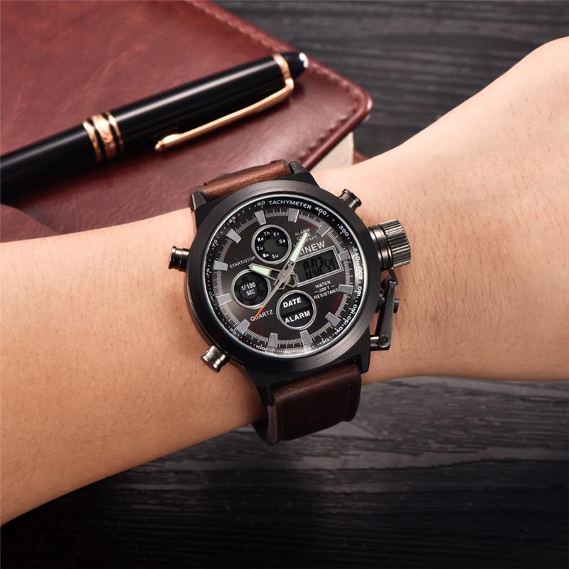 Relogio Masculino Original Big Brand Men Watches Cool Fashion Nylon Band Sport Dual Time Digital Watch Reloj Hombre Montre Homme