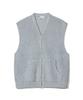 Partimento Knit Zip-Up Vest Grey