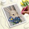 DIY Pearl Painting Set Rabbit and Flower Pattern Home Decoration Handmade Sticky Diamond Creative Canvas Pearl Art Painting Crafts Perfect Gift