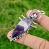 Birthday Gift For Her Natural Chevron Amethyst Gemstone Pendant 925 Silver