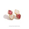 Gradient Color Block Geometric Ear Clips: Exquisite, Niche, No Piercing Required