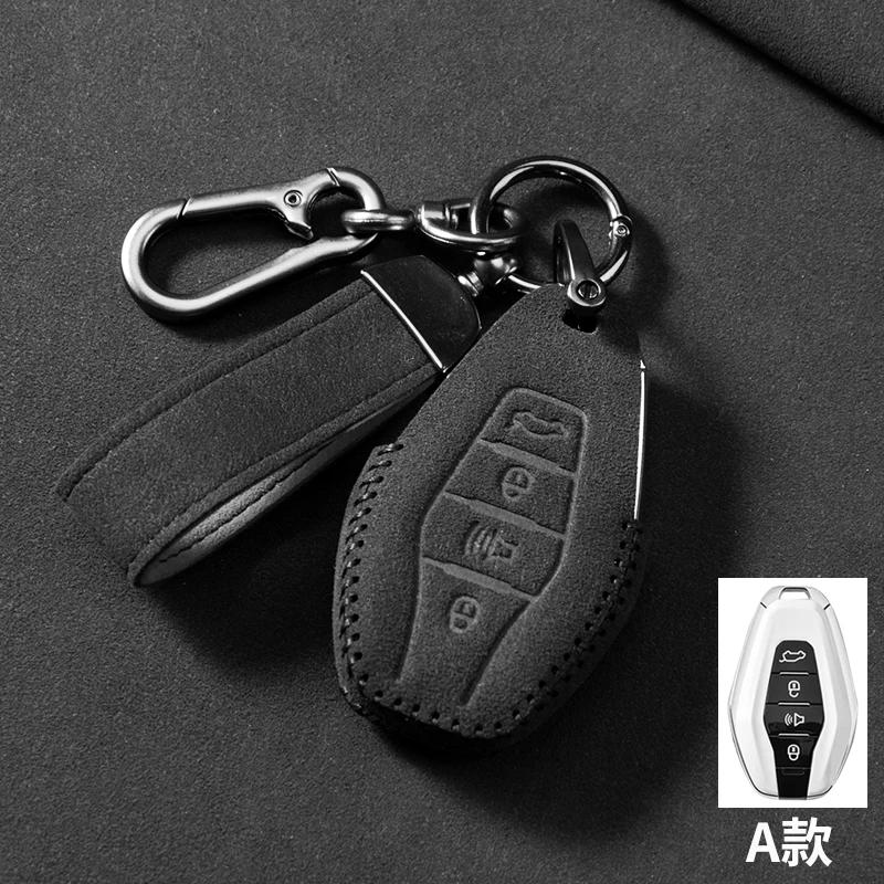 Спортивный чехол из замшевой кожи для автомобильного ключа Chery Jetour X70 X90 X95 Plus Chery Jetour X70M X95Pro A-black