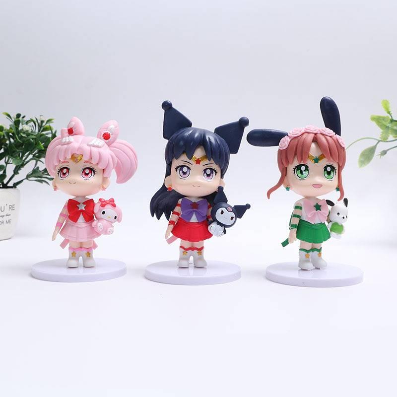 Exquisitely Designed Sailor Moon Figures Featuring Adorable Sanrio Characters In Vibrant Colors