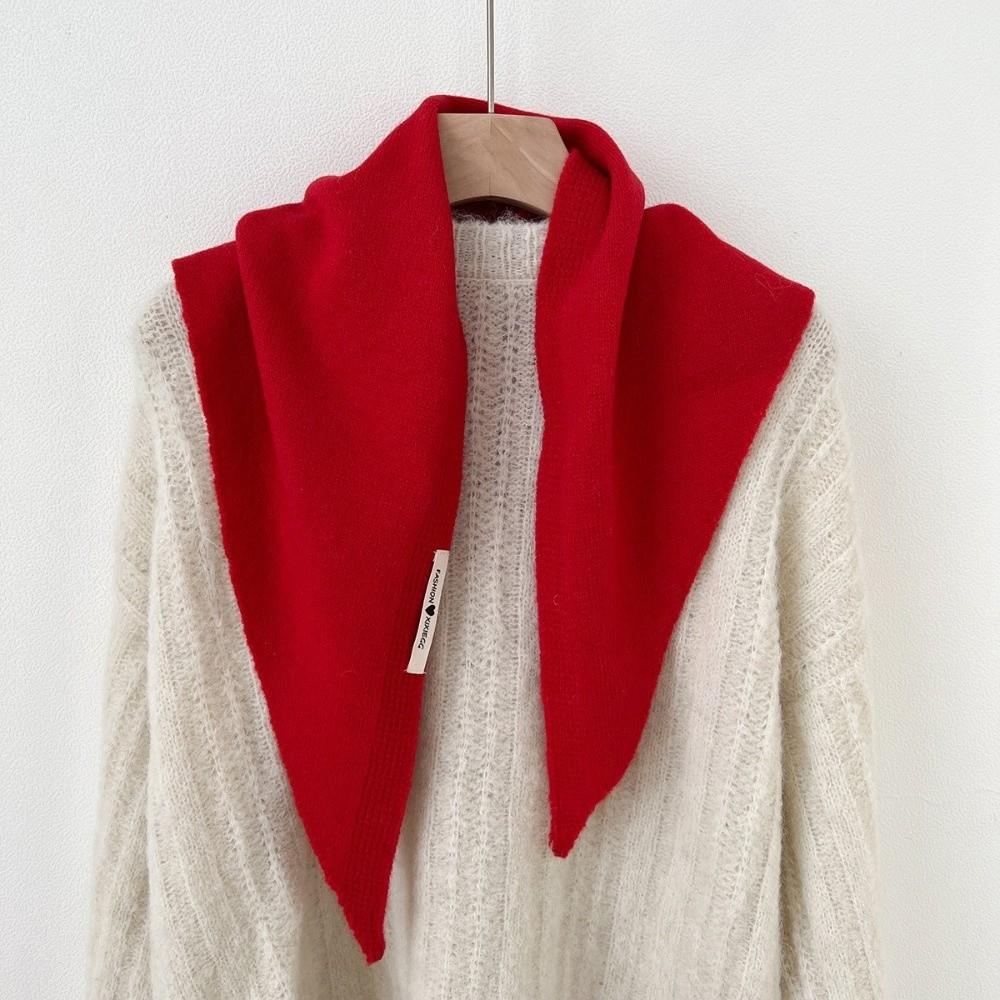 Striped Knitted Triangle Scarf Wool Cross Neckerchief Fashion False Collar Women