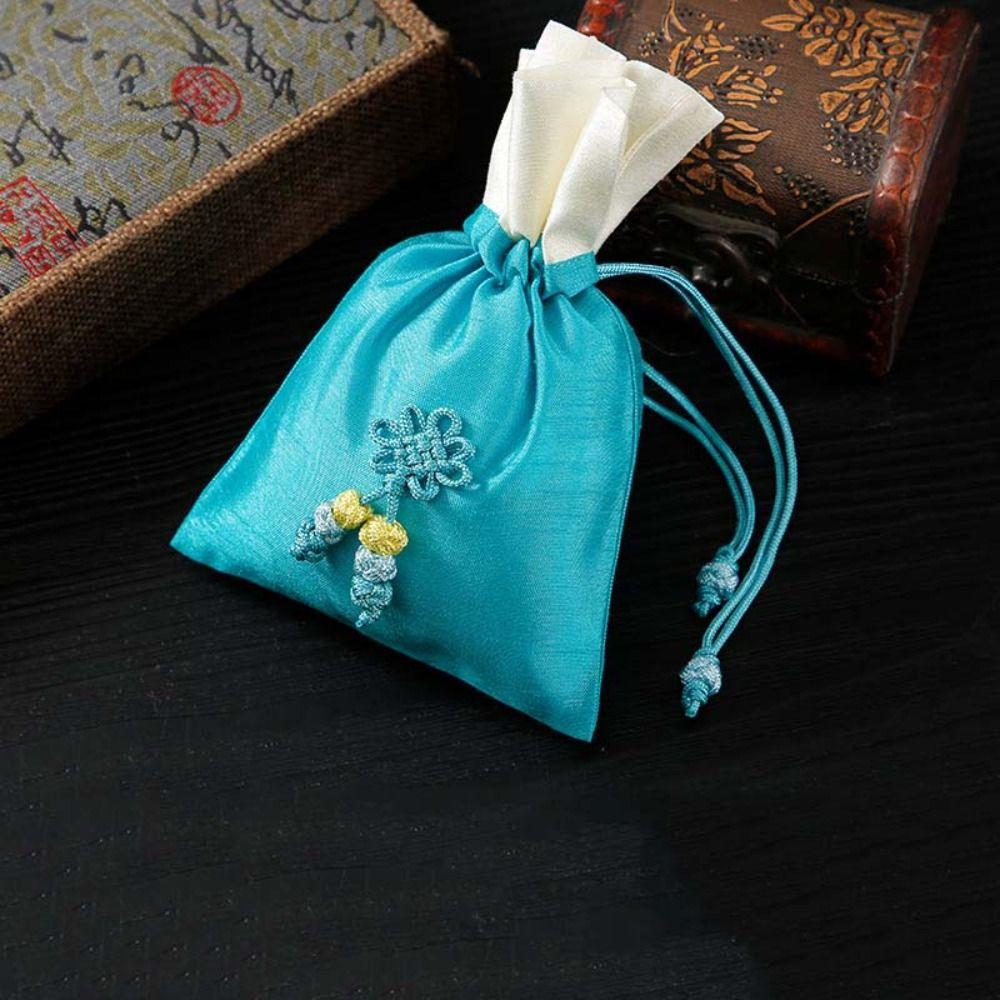 

Candy Bag Drawstring Storage Bag Perfume Spice Bag Tassel Small Pouch Jewelry Packaging Bag Party синій