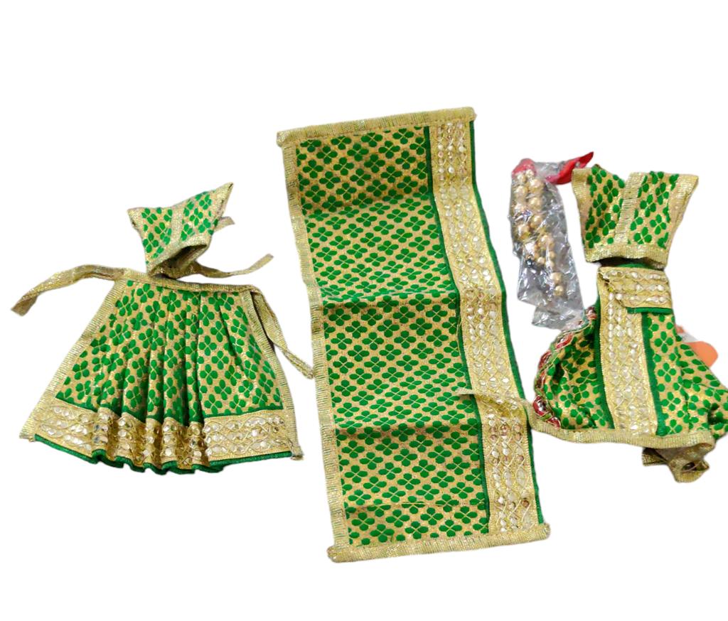 @ Indian Traditional Radha Krishna Dress Green colour For Home And Temple MJ-297-60%OFF
