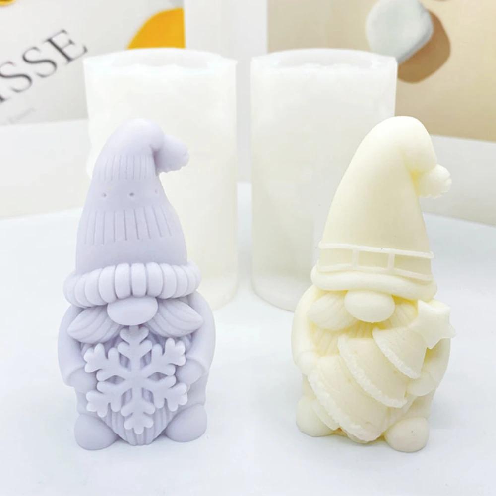 Christmas Santa Claus Snowman   Aromatherapy Candle Silicone Mold Christmas Diy Santa Claus Gypsum Ornament Festival Decoration