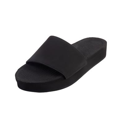 Indosol Platform Slide   Black Slipper
