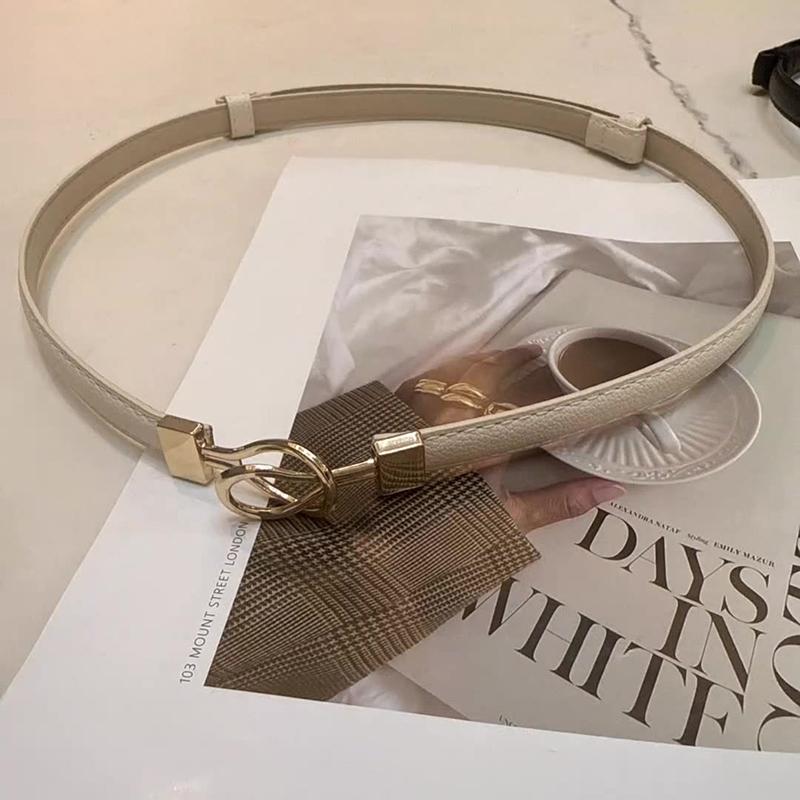 1Pc Adjustable Plutonium Leather Ladies Dress Accessories Slim Belts Thin Women Belt Belts Alloy Buckle  Female Waist