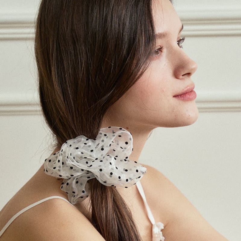 Marchen Dot Organza Scrunch_2color